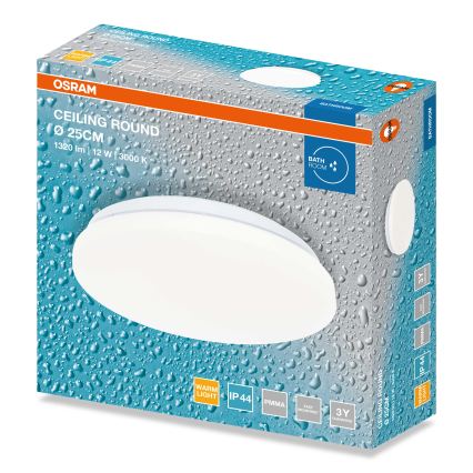 Osram - LED οροφιαίο φωτιστικό μπάνιου CEILING ROUND LED/12W/230V 3000K διάμ. 26 cm IP44 λευκό