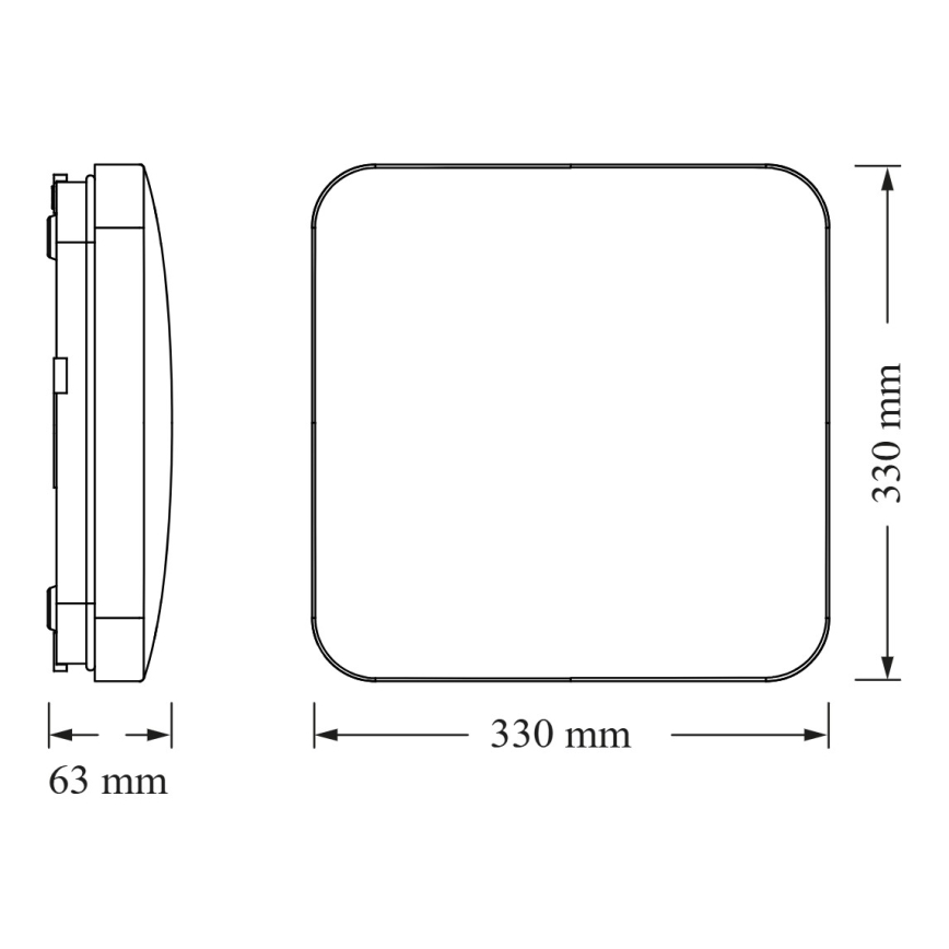 Osram - Φωτιστικό οροφής LED με αισθητήρα σούρουπου SQUARE LED/24W/230V 33x33 cm