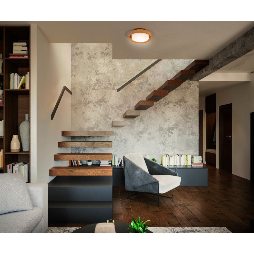 Osram - Φωτιστικό οροφής ORBIS MADRID 2xE27/10W/230V Ø 29 cm φινίρισμα απομίμησης ξύλου