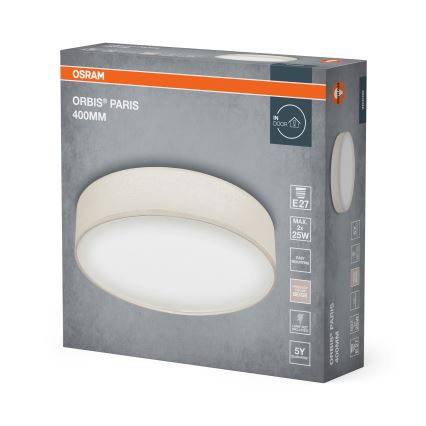 Osram - Φωτιστικό οροφής ORBIS PARIS 2xE27/25W/230V, διάμ. 40 εκ., κρεμ