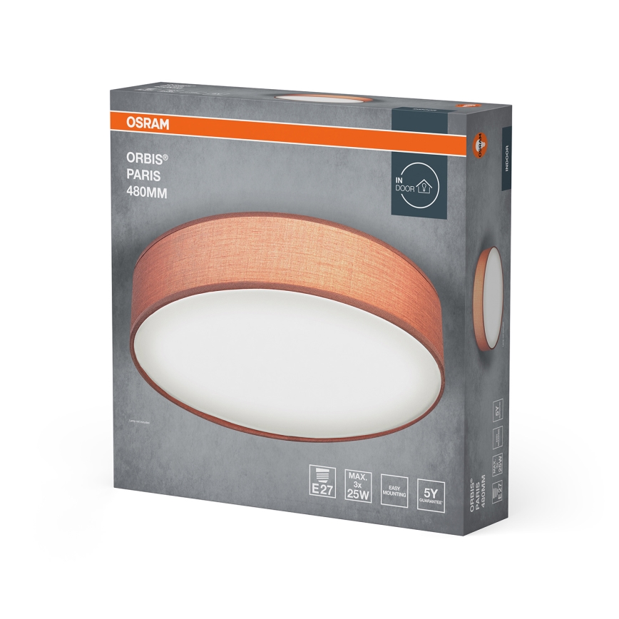 Osram - Φωτιστικό οροφής ORBIS PARIS 3xE27/15W/230V διάμ. 48 cm καφέ