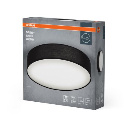 Osram - Φωτιστικό οροφής ORBIS PARIS 3xE27/25W/230V Ø 48 cm μαύρο