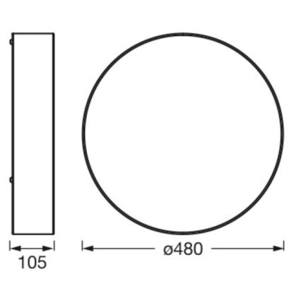 Osram - Φωτιστικό οροφής ORBIS PARIS 3xE27/25W/230V Ø 48 cm μαύρο