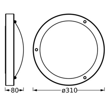 Osram - Φωτιστικό οροφής μπάνιου BATHROOM CLASSIC 1xE27/15W/230V Ø 31 cm IP44