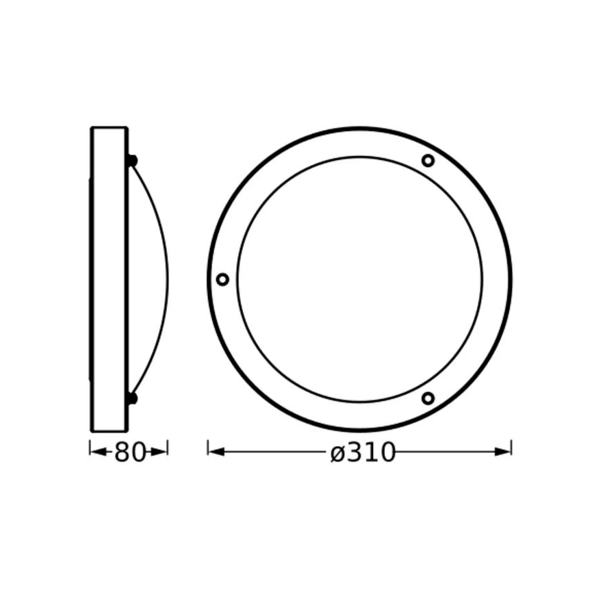 Osram - Φωτιστικό οροφής μπάνιου BATHROOM CLASSIC 1xE27/15W/230V Ø 31 cm IP44