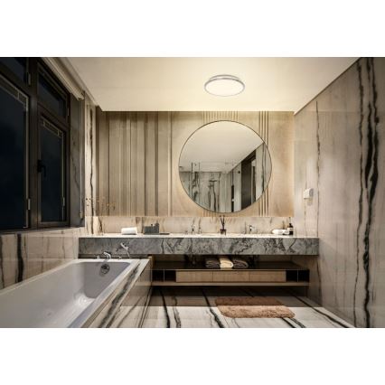 Osram - LED φωτιστικό οροφής μπάνιου DISC LED/18W/230V 3000/4000K Ø 30 cm IP44 ασημί