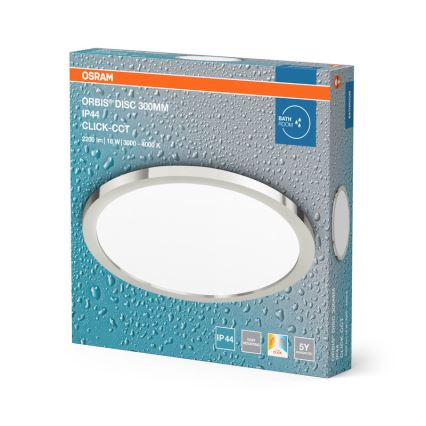 Osram - LED φωτιστικό οροφής μπάνιου DISC LED/18W/230V 3000/4000K Ø 30 cm IP44 ασημί