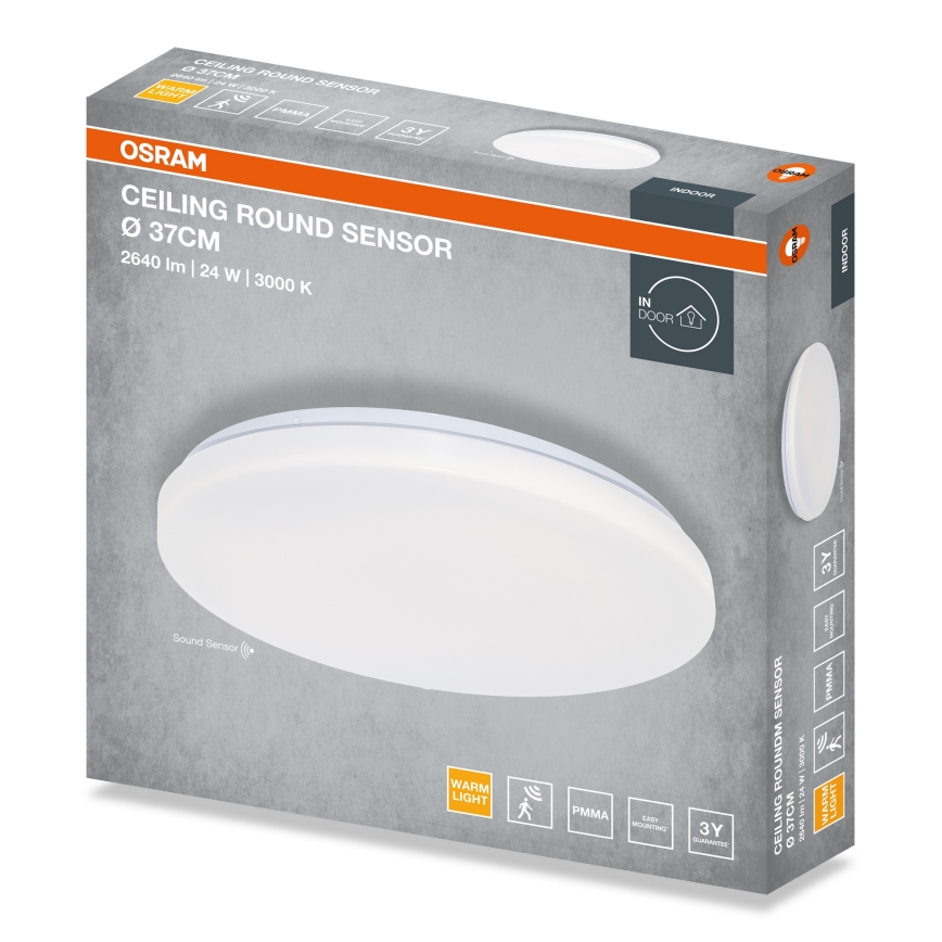Osram - Φωτιστικό οροφής LED με αισθητήρα σούρουπου ROUND LED/24W/230V Ø 37 εκ.