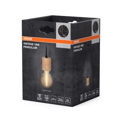 Osram - Καλώδιο τροφοδοσίας PENDULUM CYLINDER 1xE27/15W/230V ξύλινο