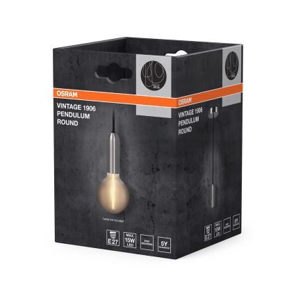 Osram - Καλώδιο τροφοδοσίας PENDULUM ROUND 1xE27/15W/230V γυαλιστερό χρώμιο