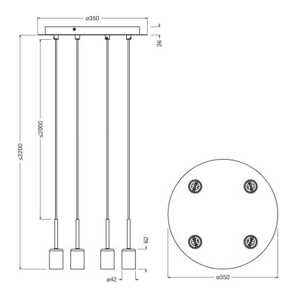 Osram - Καλώδιο τροφοδοσίας για NEEDLE PENDANT 4xE27/25W/230V μπεζ