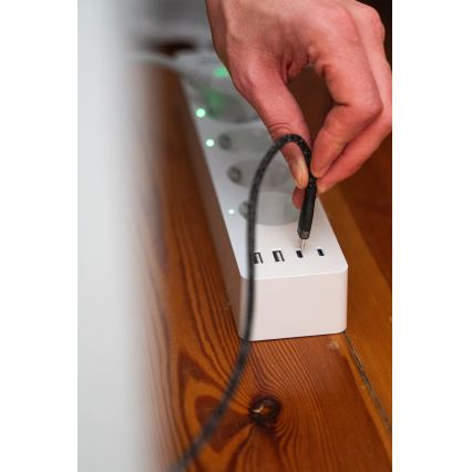 Osram - Καλώδιο επέκτασης SMART+ 4Z τύπου F + 2xUSB-A + 2xUSB-C Wi-Fi