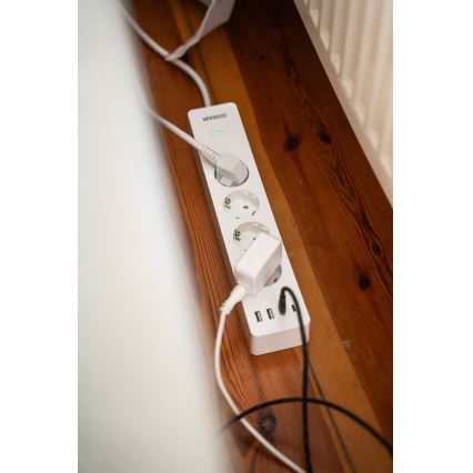 Osram - Καλώδιο επέκτασης SMART+ 4Z τύπου F + 2xUSB-A + 2xUSB-C Wi-Fi