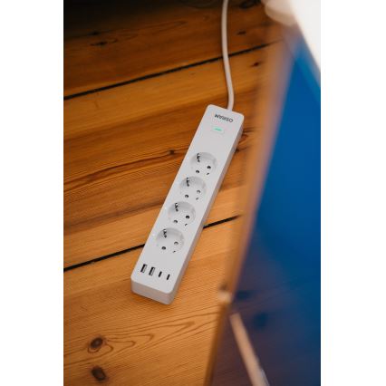 Osram - Καλώδιο επέκτασης SMART+ 4Z τύπου F + 2xUSB-A + 2xUSB-C Wi-Fi