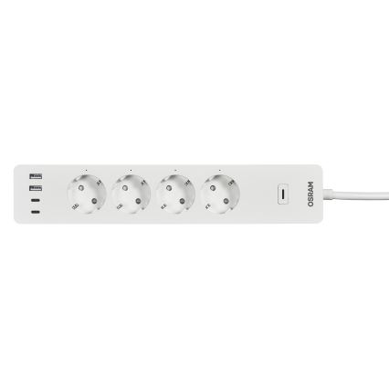 Osram - Καλώδιο επέκτασης SMART+ 4Z τύπου F + 2xUSB-A + 2xUSB-C Wi-Fi