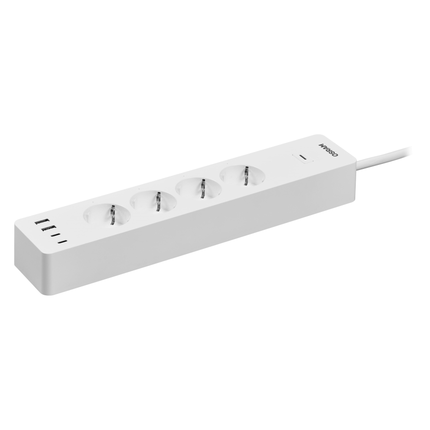 Osram - Καλώδιο επέκτασης SMART+ 4Z τύπου F + 2xUSB-A + 2xUSB-C Wi-Fi