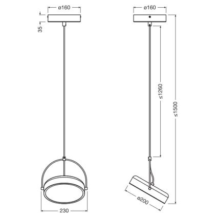 Osram - Κρεμαστό φωτιστικό LED DECOR PUCK με καλώδιο LED/12W/230V CRI 90 μαύρο