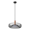 Osram - Κρεμαστό φωτιστικό LED σε καλώδιο DECOR MESH, LED/18,5W/230V, Ø 40 cm, μαύρο/ξύλο καουτσουκόδεντρου