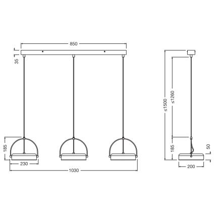 Osram - Κρεμαστό φωτιστικό LED σε καλώδιο DECOR PUCK 3xLED/12W/230V CRI 90 μαύρο