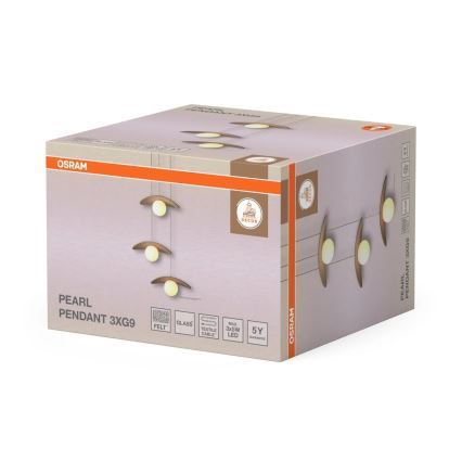 Osram - Κρεμαστό φωτιστικό σε καλώδιο DECOR PEARL 3xG9/5W/230V μπεζ