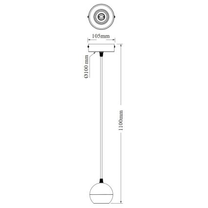 Osram - Κρεμαστό φωτιστικό σε καλώδιο SPOT SPHERAL 1xGU10/6W/230V λευκό