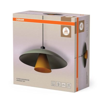 Osram - Κρεμαστό φωτιστικό με καλώδιο DECOR FLYING MUSHROOM 1xE27/25W/230V Ø 50 cm πράσινο