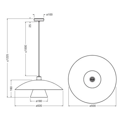 Osram - Κρεμαστό φωτιστικό με καλώδιο DECOR FLYING MUSHROOM 1xE27/25W/230V Ø 50 cm πράσινο