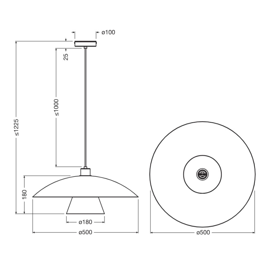 Osram - Κρεμαστό φωτιστικό με καλώδιο DECOR FLYING MUSHROOM 1xE27/25W/230V Ø 50 cm πράσινο