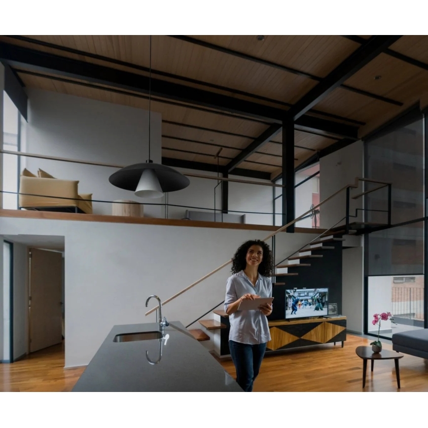 Osram - Κρεμαστό φωτιστικό με καλώδιο DECOR FLYING MUSHROOM 1xE27/25W/230V Ø 50 cm μαύρο