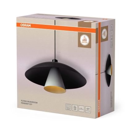 Osram - Κρεμαστό φωτιστικό με καλώδιο DECOR FLYING MUSHROOM 1xE27/25W/230V Ø 50 cm μαύρο