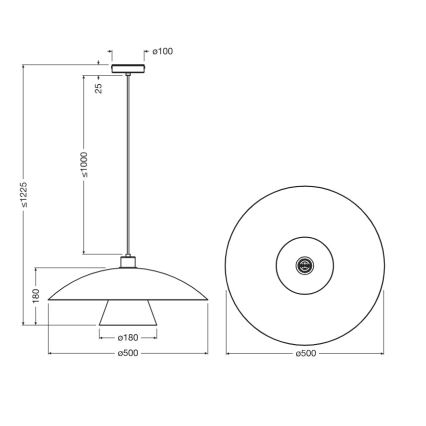 Osram - Κρεμαστό φωτιστικό με καλώδιο DECOR FLYING MUSHROOM 1xE27/25W/230V διάμ. 50 cm μπλε