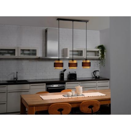 Osram - Κρεμαστό φωτιστικό με καλώδιο DECOR HORNET 3xE27/10W/230V μαύρο/χρυσό