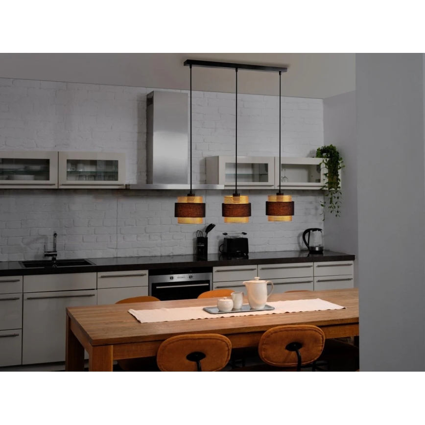 Osram - Κρεμαστό φωτιστικό με καλώδιο DECOR HORNET 3xE27/10W/230V μαύρο/χρυσό