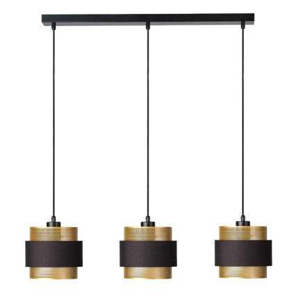 Osram - Κρεμαστό φωτιστικό με καλώδιο DECOR HORNET 3xE27/10W/230V μαύρο/χρυσό