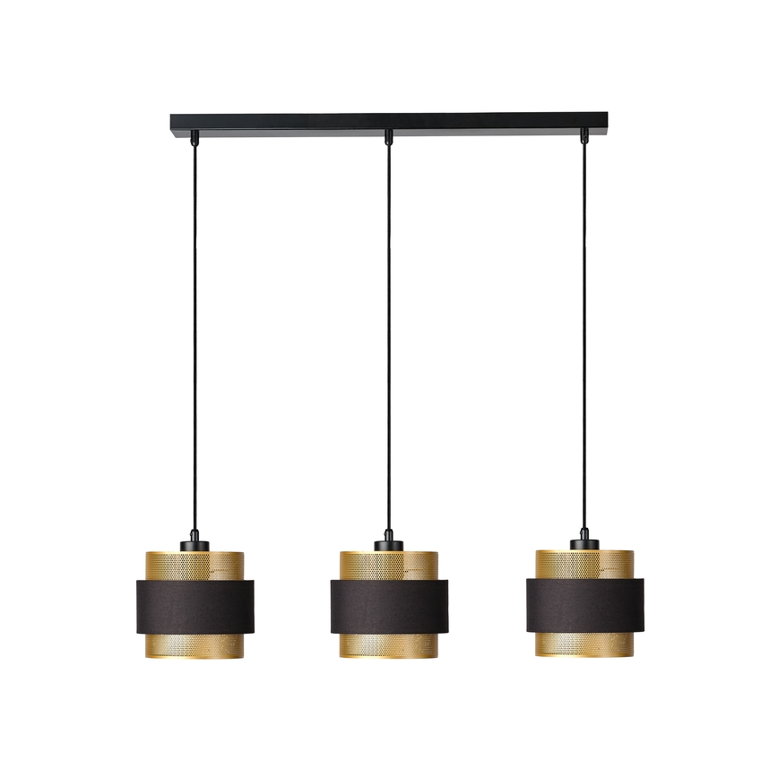 Osram - Κρεμαστό φωτιστικό με καλώδιο DECOR HORNET 3xE27/10W/230V μαύρο/χρυσό