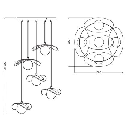 Osram - Κρεμαστό φωτιστικό με καλώδιο DECOR PEARL 5xG9/5W/230V, μπεζ