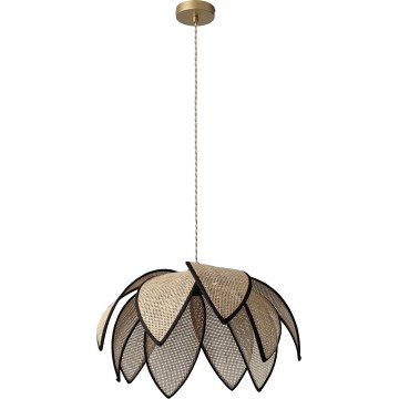 Osram - Κρεμαστό φωτιστικό με καλώδιο DECOR RATTAN 1xE27/15W/230V Ø 48 εκ. μπεζ/μαύρο