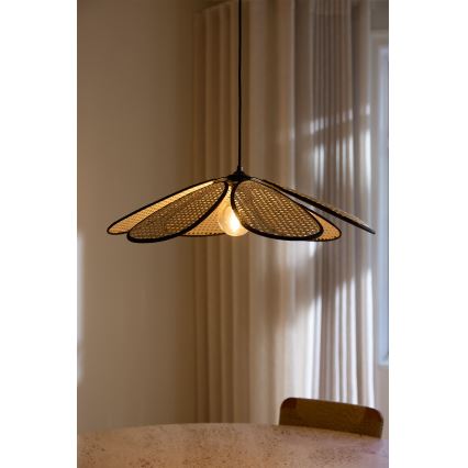 Osram - Κρεμαστό φωτιστικό με καλώδιο DECOR RATTAN 1xE27/15W/230V Ø 58 cm μπεζ/μαύρο