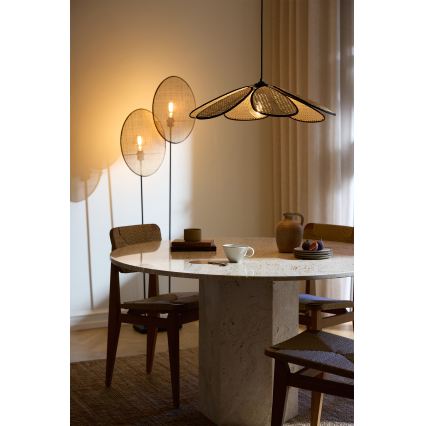 Osram - Κρεμαστό φωτιστικό με καλώδιο DECOR RATTAN 1xE27/15W/230V Ø 58 cm μπεζ/μαύρο