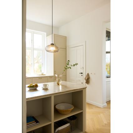 Osram - Κρεμαστό φωτιστικό με καλώδιο DECOR SMOKE 1xE27/12W/230V διάμ. 28 cm μαύρο/καπνιστό γκρι