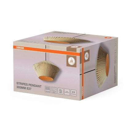 Osram - Κρεμαστό φωτιστικό με καλώδιο DECOR STRIPES 1xE27/10W/230V Ø 30,5 εκ. μπεζ