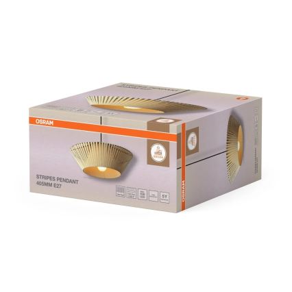 Osram - Κρεμαστό φωτιστικό με καλώδιο DECOR STRIPES 1xE27/10W/230V Ø 40,5 cm μπεζ