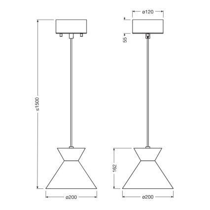 Osram - Κρεμαστό φωτιστικό με καλώδιο DECOR WAIST 1xE27/40W/230V μαύρο