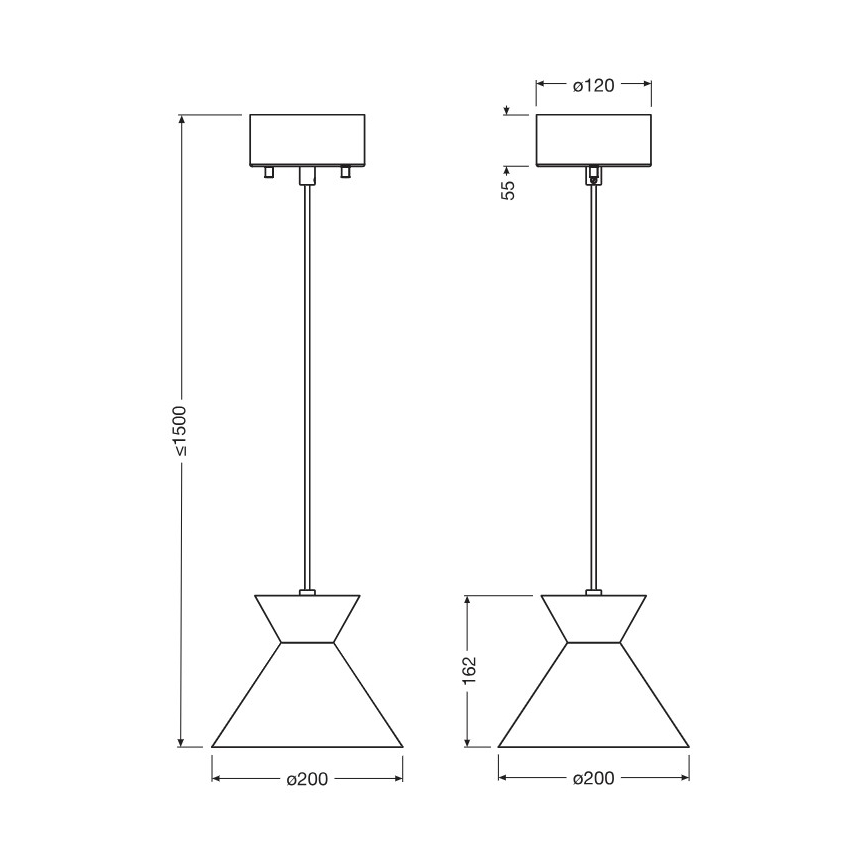 Osram - Κρεμαστό φωτιστικό με καλώδιο DECOR WAIST 1xE27/40W/230V μαύρο