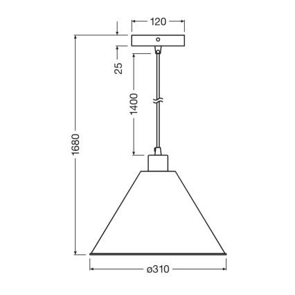 Osram - Κρεμαστό φωτιστικό με καλώδιο PULP, 1xE27/9W/230V, Ø 31 εκ.