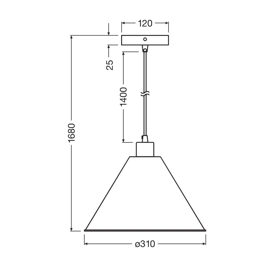 Osram - Κρεμαστό φωτιστικό με καλώδιο PULP, 1xE27/9W/230V, Ø 31 εκ.