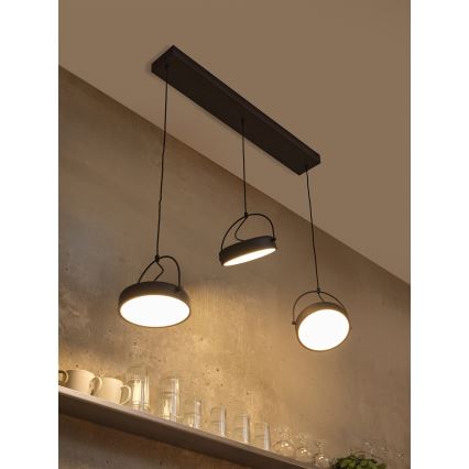 Osram - Κρεμαστό LED φωτιστικό σε καλώδιο DECOR PUCK 3xLED/12W/230V μαύρο