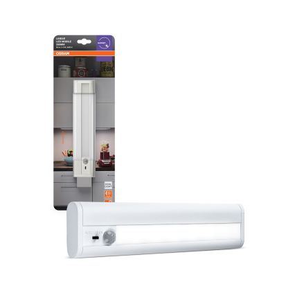 Osram - LED φωτιστικό κάτω από ντουλάπια με αισθητήρα κίνησης και λυκόφωτος LINEARLED LED/1,9W/6V 4xAA 4000K 21,4 cm λευκό