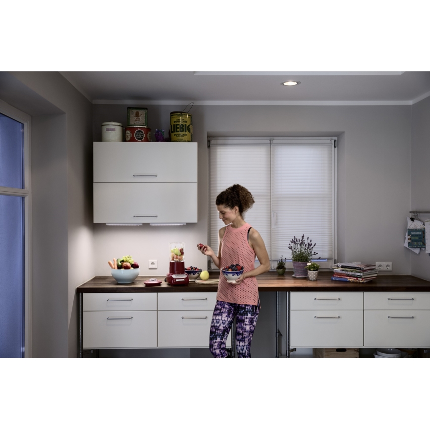 Osram - LED φωτιστικό κάτω ντουλαπιού με αισθητήρα κίνησης και λυκόφωτος LINEARLED LED/2,9W/9V 6xAA 4000K 31,4 cm λευκό