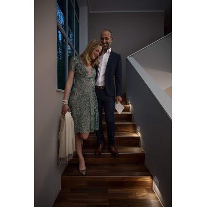 Osram - LED φωτιστικό σκάλας με αισθητήρα NIGHTLUX LED/0,25W/3xAAA IP54 ασημί